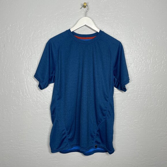 Prana Men XL Blue Short sleeve Crew Shirt Technical Athletic Workout Outdoor - Picture 1 of 9